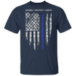 Honor Protect Serve Thin Blue Line Vertical Flag Classic T-Shirt Patriotic For Police Officer