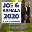 Joe And Kamala 2020 A Ticket To Trust Yard Sign Vote Biden Democracy Political Outdoor Decor