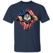 Connecticut Heartbeat Inside American Flag T-Shirt 4th Of July Shirts Patriotic Gifts