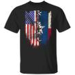 Texas Heartbeat Inside American Flag T-Shirt Fourth Of July Shirt