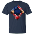 Alaska Heartbeat Inside American Flag T-Shirt 4th Of July Shirts - Pfyshop.com