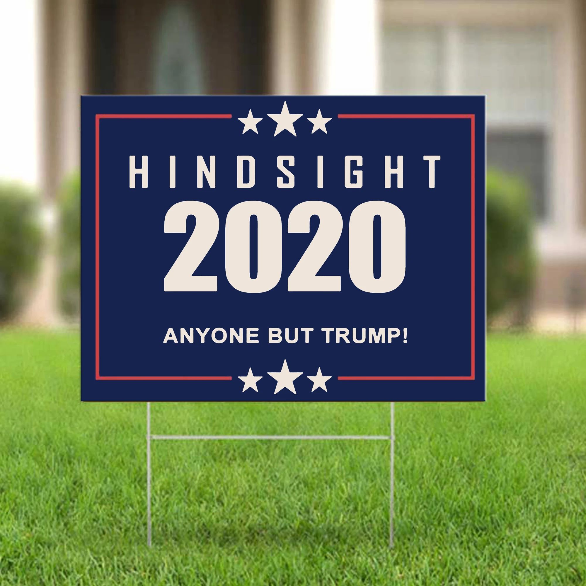 Hindsight 2020 Anyone But Trump Yard Sign Anti Trump Sucker Sign Get Him Out Vote Blue Biden
