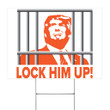 Trump Lock Him Up Lawn Sign Anti-Trump Go To Prison Funny Election Yard Sign For Decor