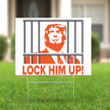 Trump Lock Him Up Lawn Sign Anti-Trump Go To Prison Funny Election Yard Sign For Decor