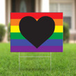 Black Heart LGBT Pride Yard Sign Social Justice Human Right BLM Equality Sign For Outdoor Decor