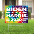 Tie-Dye Biden Harris 2020 Yard Sign ActBlue Democrat Vote For Joe Biden President Grass Sign