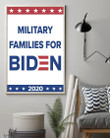 Military Families For Biden 2020 Poster Decor Military Voting For Biden Democratic Vote Blue