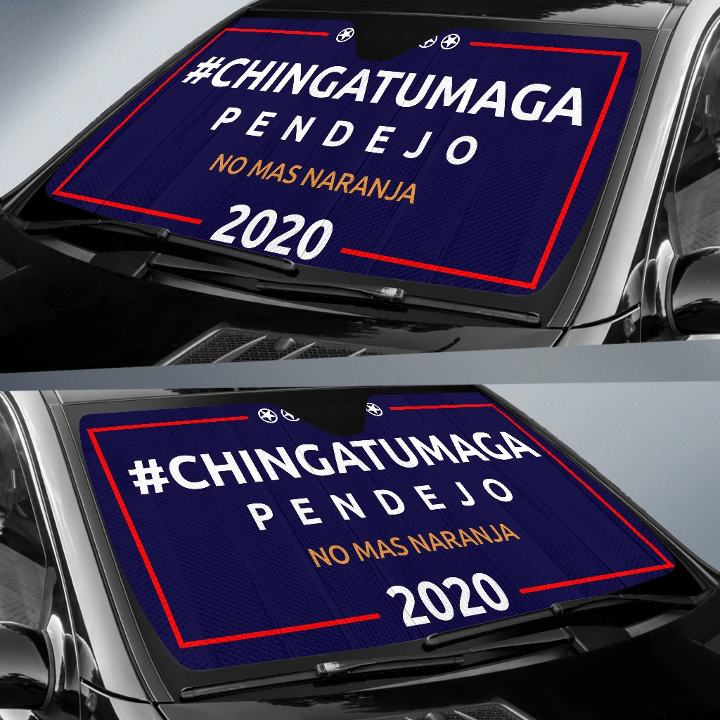 Chingatumaga Pendejo No Mas Naranja 2020 Auto Sun Shade Biden Campaign Fly Car Visor Clip