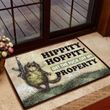 Hippity Hoppity Get The Fuck Off My Property Doormat Funny Cat Door Mat Housewarming Gifts