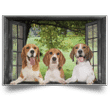 Beagles Looking From Window Poster Wall Bedroom For College Dorm Poster Decor Gift
