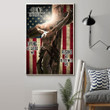 Jesus On Cross American Flag Easter Poster Vintage Living He Loved Me Christian Easter Decor - Pfyshop.com