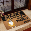 In Case Of Emergence Save My PitBull First Doormat Dog Home Decor Funny Doormats For Dog Lovers