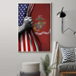 U.S Marine Corps Poster Inside American Flag Patriotic 4th Of July Outdoor Decorations