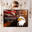 Eagle USA Flag Poster Memorial Day Honoring All Who Served Patriotic 4Th Of July Gift Items