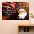 Eagle USA Flag Poster Memorial Day Honoring All Who Served Patriotic 4Th Of July Gift Items