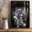Skull Army Soldier Thin Blue Line Poster Wall  Patriotic Honor Military Army Veteran Gift