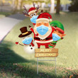 Santa Claus Snowman Mask Merry Christmas Yard Sign Joy Nativity Yard Decoration Outdoor