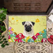 Pug Easter Doormat For Front Door Cute Easter Door Mat House Decor Gift For Pug Lover - Pfyshop.com