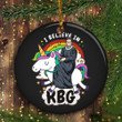 Ruth Bader Ginsberg Ornament Unicorn I Believe In RBG Ornament Christmas Decor Unicorn Lover