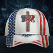 Cross Hat 3D Print God Bless America USA Flag Cap Christian Hat Patriotic Fathers Day Gift - Pfyshop.com