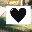 Black Heart Yard Sign Small Black Lives Matter Lawn Sign Outdoor Decorative