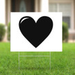 Black Heart Yard Sign Small Black Lives Matter Lawn Sign Outdoor Decorative