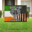 Irish American Yard Sign Proud Irish By Blood American By Birth St Patrick's Day Outdoor Decor