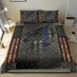Thin Blue Line Bedding Set American Flag Comforter Patriotic Law Enforcement Gift For Him