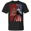 U.S Marine Corps Inside American Shirt Patriotic Gifts For Dad Veteran T-Shirts - Pfyshop.com