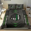 Thin Green Line American Flag Bedding Set Honor Army Military Police Men Gift For Him