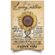 Sunflower To My Loving Mother Poster Wall Living Room Decor Mothers Day Gift From Daughter