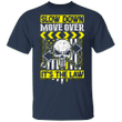 Yellow Line Flag Skull Slow Down Move Over It's The Lawn Retro T-Shirt For Men Tow Truck Driver