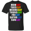 LGBT Pride Shirt Mongay Tuesgay Wednegay Gay Flag For Sale Pride Parade Merch
