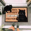 Hippity Hoppity Get Off My Property Doormat Cool Cat Door Mat Gift For Cat Lovers
