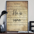 He Is Risen Lyric Poster Vintage Religious Easter Poster Rustic Easter Home Decor 2021