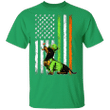 Dachshund Shamrock Ireland USA Flag T-Shirt Saint Patrick Shirts