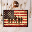 American Soldier USA Flag Poster Vintage Patriotic Home Wall Decor For Living Room
