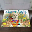 Labrado Retriever And Bunnies Happy Easter Doormat Funny Indoor Outdoor Decor Gift For Dog Lovers
