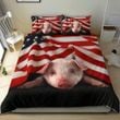 Pig American Flag Bedding Set Unique Patriotic Pig Comforter Set For Pig Lover Gift Ideas