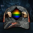 Gay LGBT Pride Hat 3D Print Vintage USA Flag Cap Rainbow Pride Merch Gift For Gay Men
