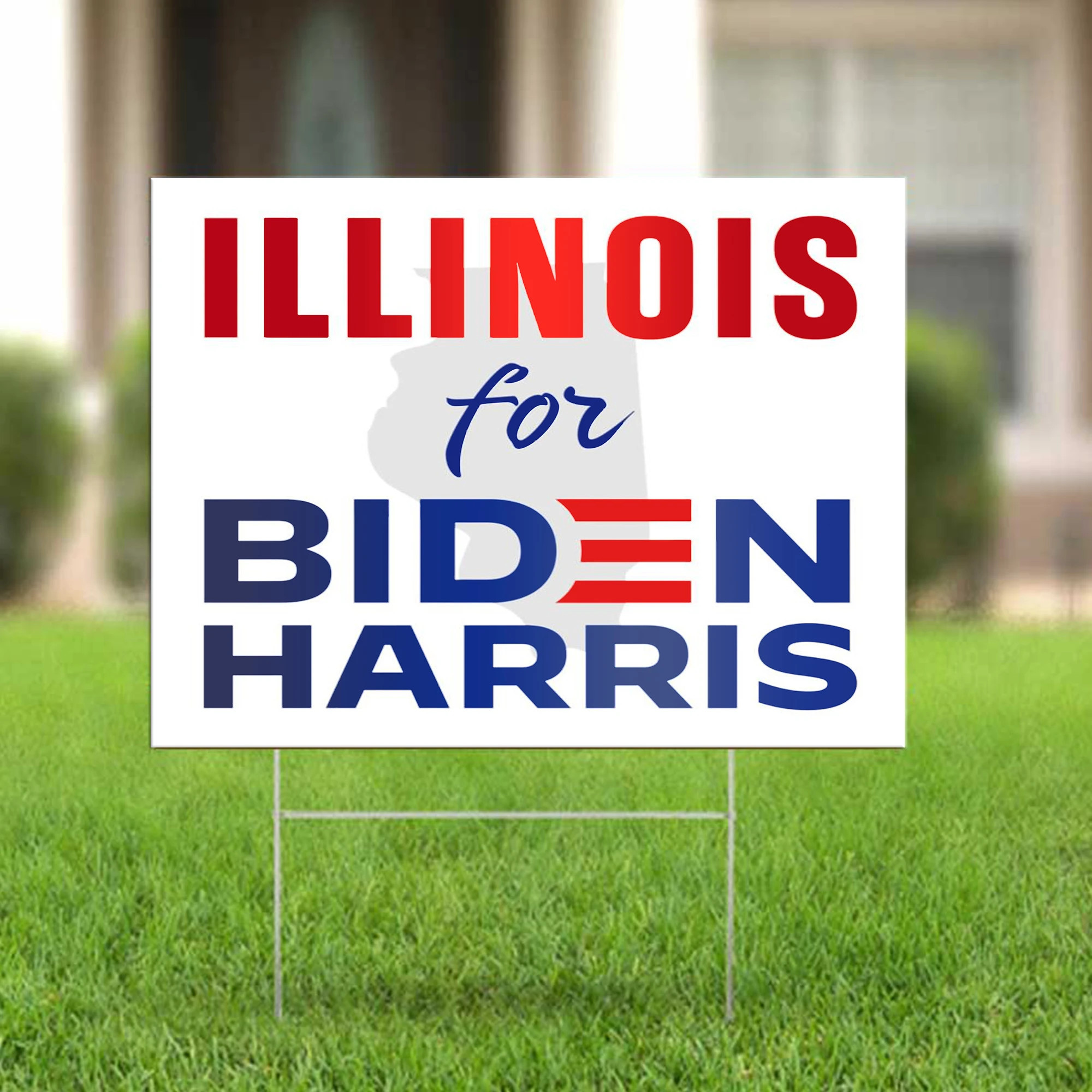 Illinois For Biden Harris Yard Sign Illinois Vote Biden For President Sign For Democrat Voters