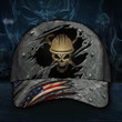 Builder Skull Trucker Hat 3D American Flag Cap Honor Career Builder Gift For Men