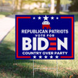 Country Over Party Yard Sign Republican Patriots Vote For Biden President 2021 Sign Decor