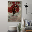 Warrior Dad To My Son Vintage Poster Print Decor Fathers Day Gift For Son In Law