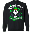 Womens St Patricks Day Sweatshirt Kiss Me Im Vaccinated Women's Apparel - Pfyshop.com