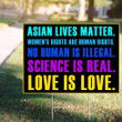 Asian Lives Matter Yard Sign Love Is Love Stop AAPI Hate Hate Is A Virus Asian American Sign Decor - Pfyshop.com