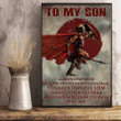 Warrior Dad To My Son Vintage Poster Print Decor Fathers Day Gift For Son In Law