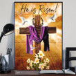 Easter Poster He Is Risen Cross Religious Easter Poster Christian Wall Art Hobby Lobby - Pfyshop.com