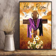 Easter Poster He Is Risen Cross Religious Easter Poster Christian Wall Art Hobby Lobby - Pfyshop.com
