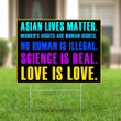 Asian Lives Matter Yard Sign Love Is Love Stop AAPI Hate Hate Is A Virus Asian American Sign Decor - Pfyshop.com